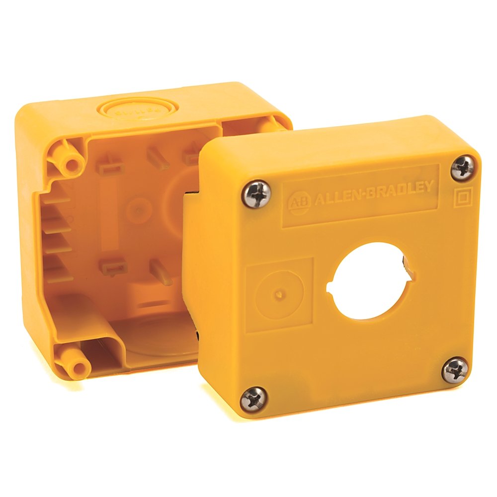 800FD Plastic Enclosures, Yellow, 1-hole, Pkg. Quantity: 1