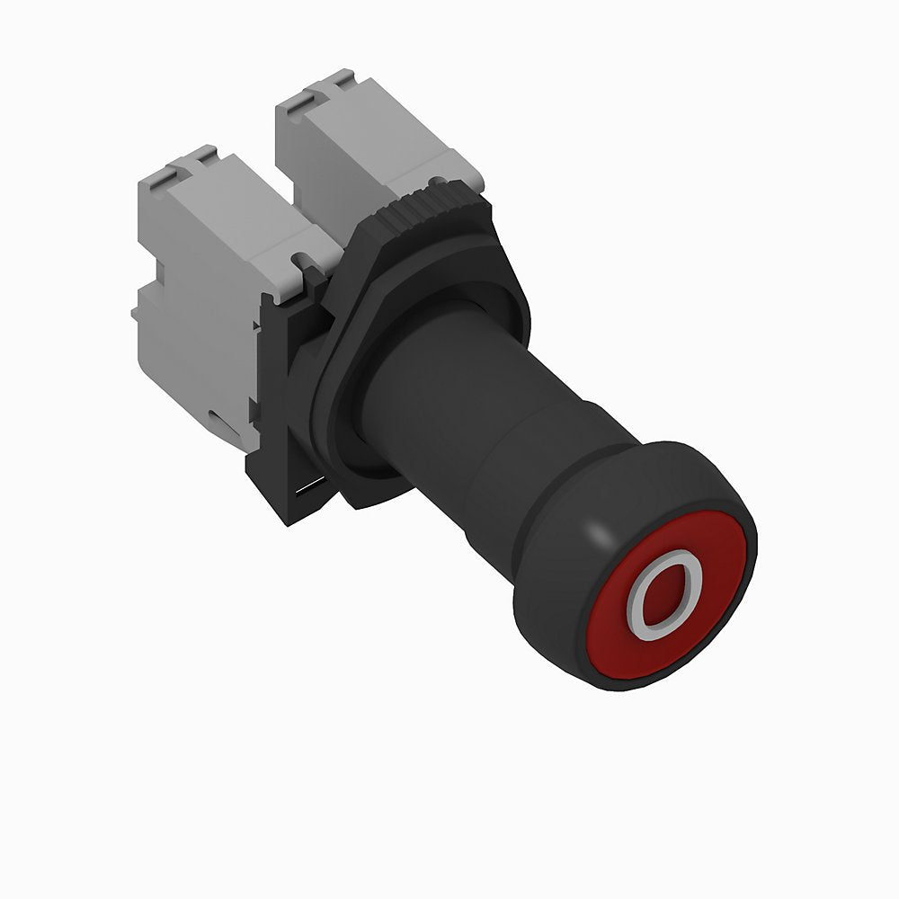 800F Push Button - Plastic Monolithic, Flush, Red, O, Standard Pack (Qty. 1)
