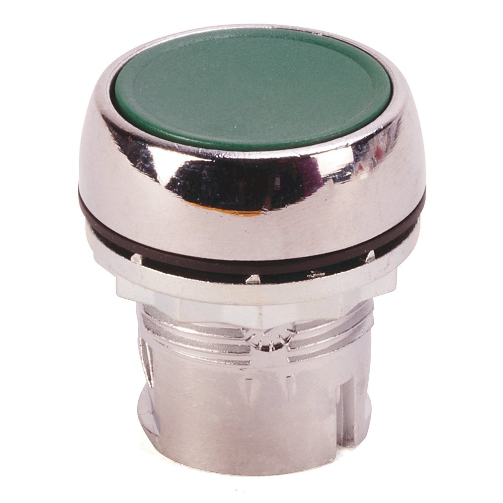 800F Push Button - Metal, Flush, Green, START, Standard Pack (Qty. 1)