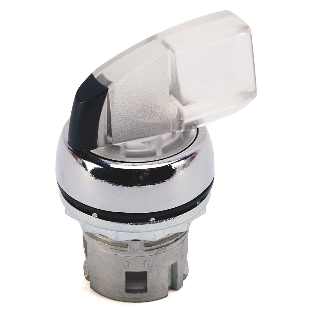800F 3 Position Illuminated Selector Switch - Metal, Spring Return from Both, Clear, Standard Orientation, , Standard Pack (Qty. 1)