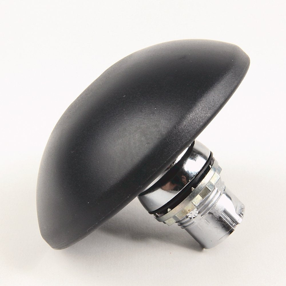 800F Non-Illuminated Mushroom Operators, Push-Pull, 90mm Half Dome, Round Metal (Type 4/13, IP66), Black, , Standard Pack (Qty. 1)