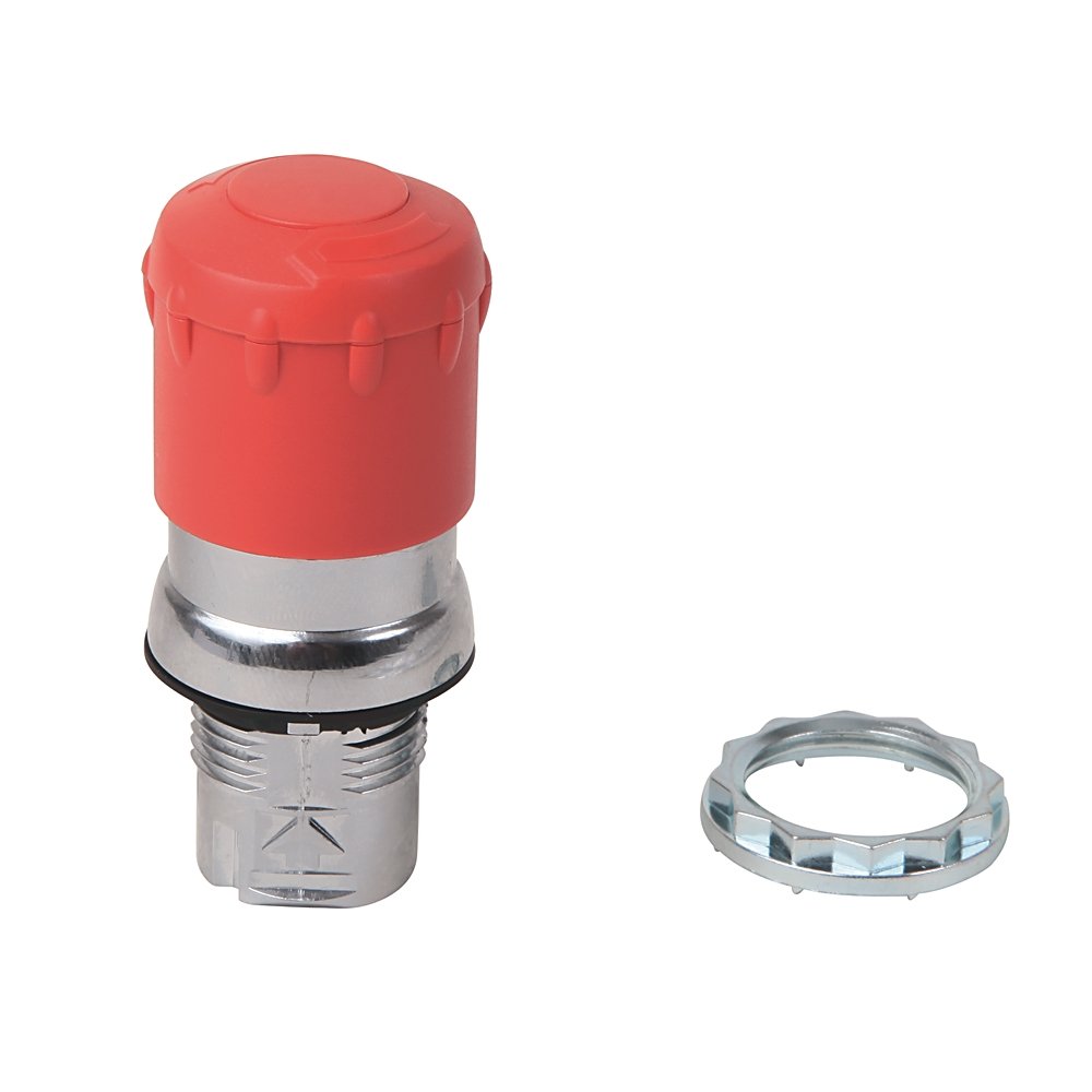 800F Non-Illuminated Mushroom Operators, Twist to Release, 30mm, Round Metal (Type 4/13, IP66), Red, , Standard Pack (Qty. 1)