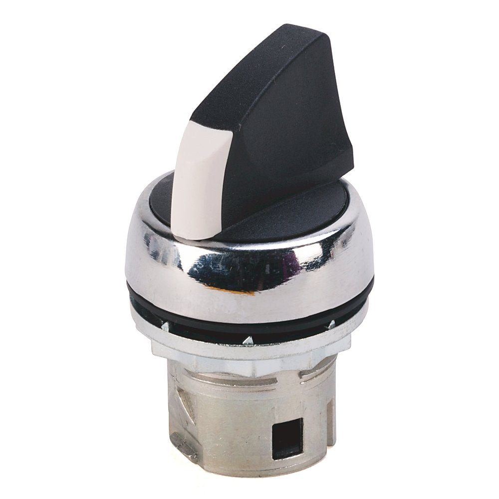 800F 3 Position Selector Switch - Metal, Maintained, Black, Standard Knob, 90 Degree Orientation Standard Pack (Qty. 1)