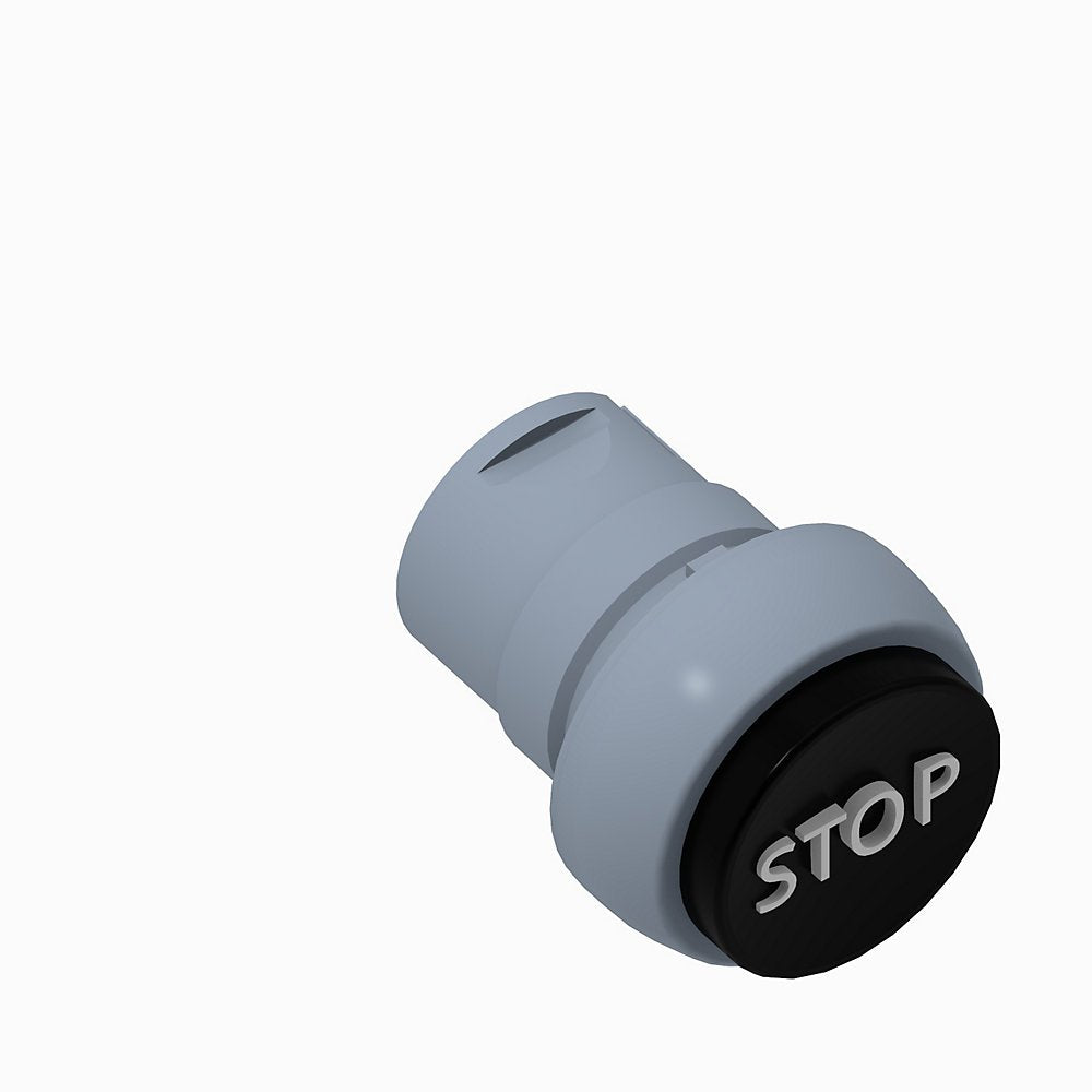 800F Push Button - Plastic, Extended, Black, STOP, Standard Pack (Qty. 1)
