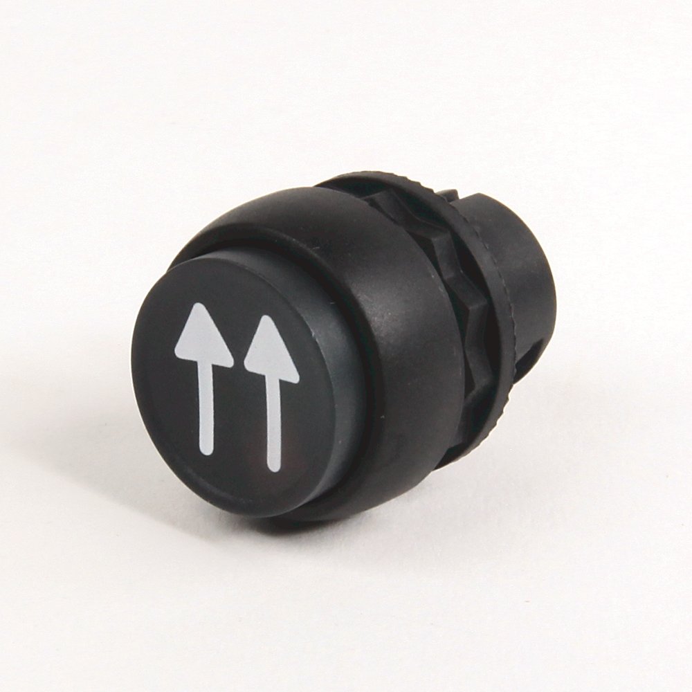 800F Push Button - Plastic, Extended, Black, double arrow - 45 degrees, Standard Pack (Qty. 1)