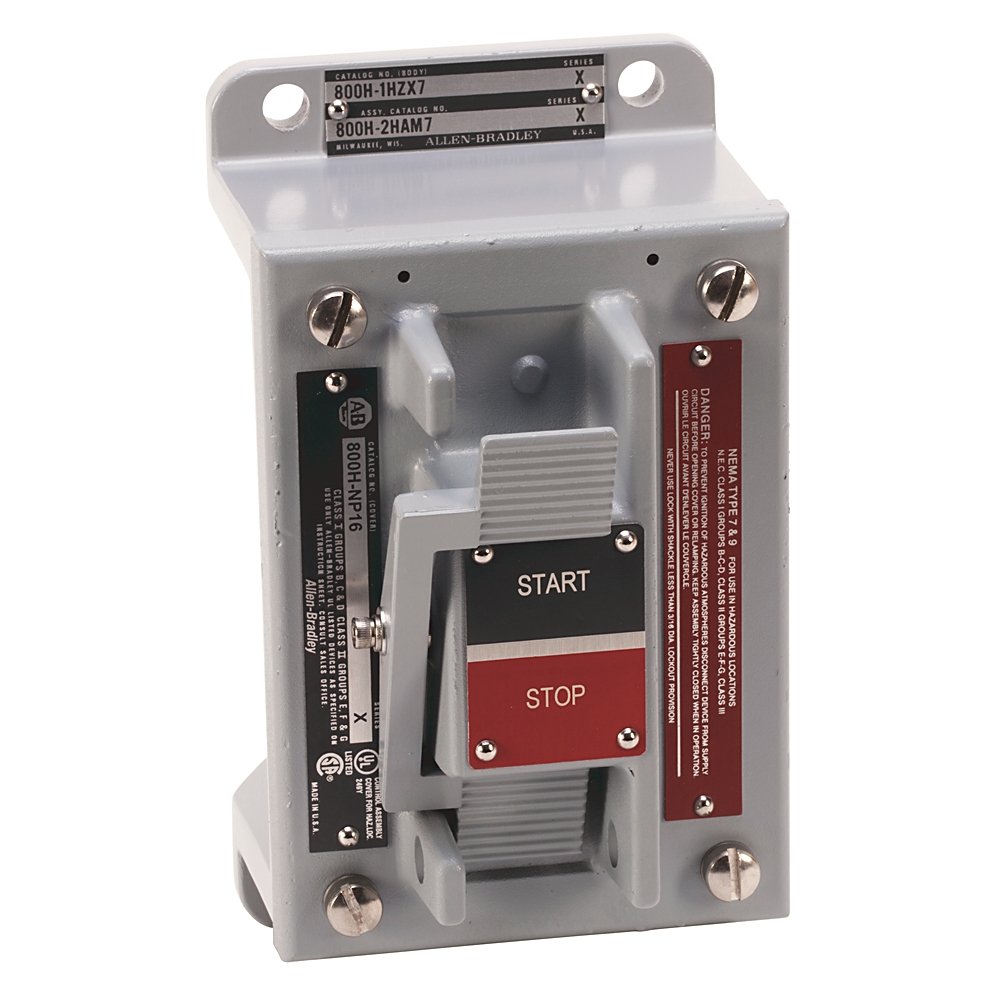800H Assembled, Type 7&9 Hazardous Location Push Button Station. with Two Position Selector Switch For Lever Type Actuator, START-STOP Maintained Selector Switch, Lever Type Actuator