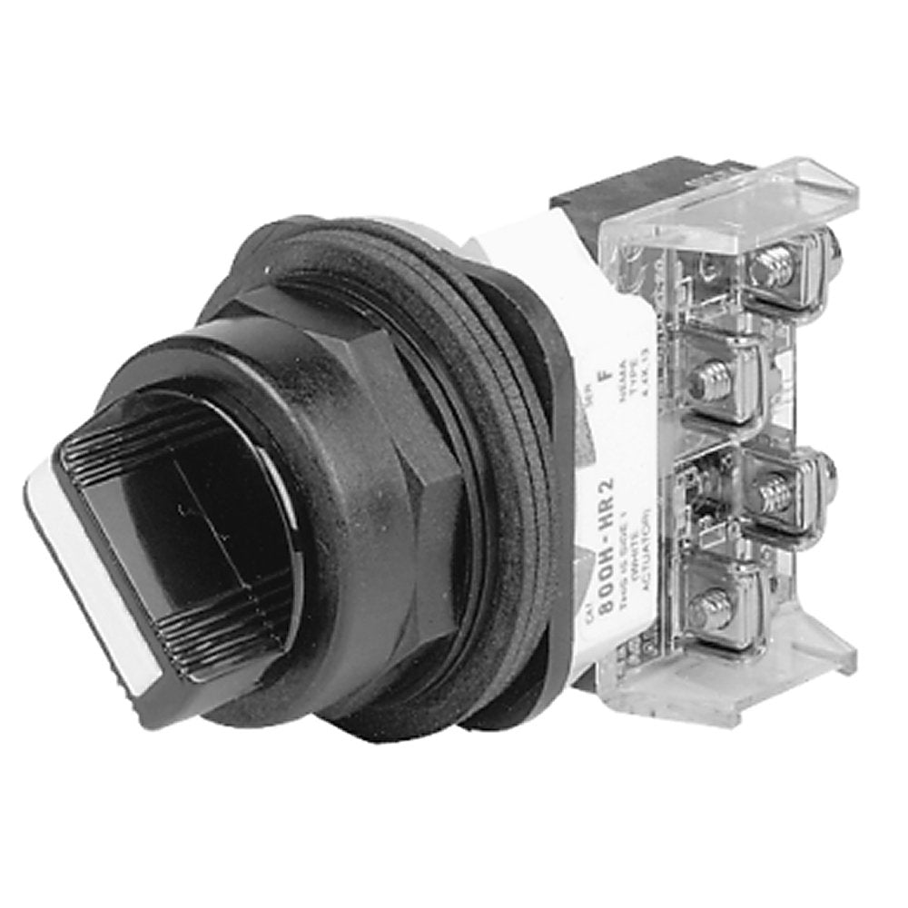 800H 4 Position Selector Switch , White, Std. Knob Spring Rtn P4-P3, 4 Position, Cam and Contact Blocks, Code R for 800H