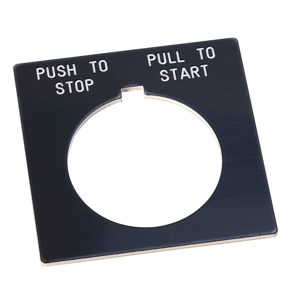 800T and 800H Accessories, 800H Legend Plate,Standard,Push-To-Stop/Pull-To-Start,Gray