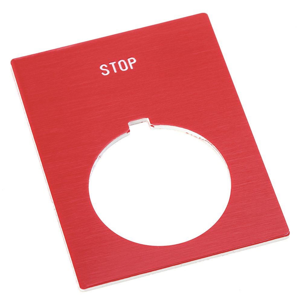800T and 800H Accessories, 800H Legend Plate,Standard,STOP,Red