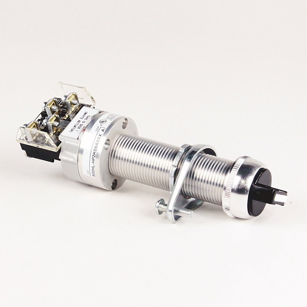 Hazardous Location Type 7&9 2 Pos. Sel. Switch-Non-Illum., Long Barrel, White (Knob) / Gray (Metal Wing), Std. Knob Maint., 1 NO-1 NC