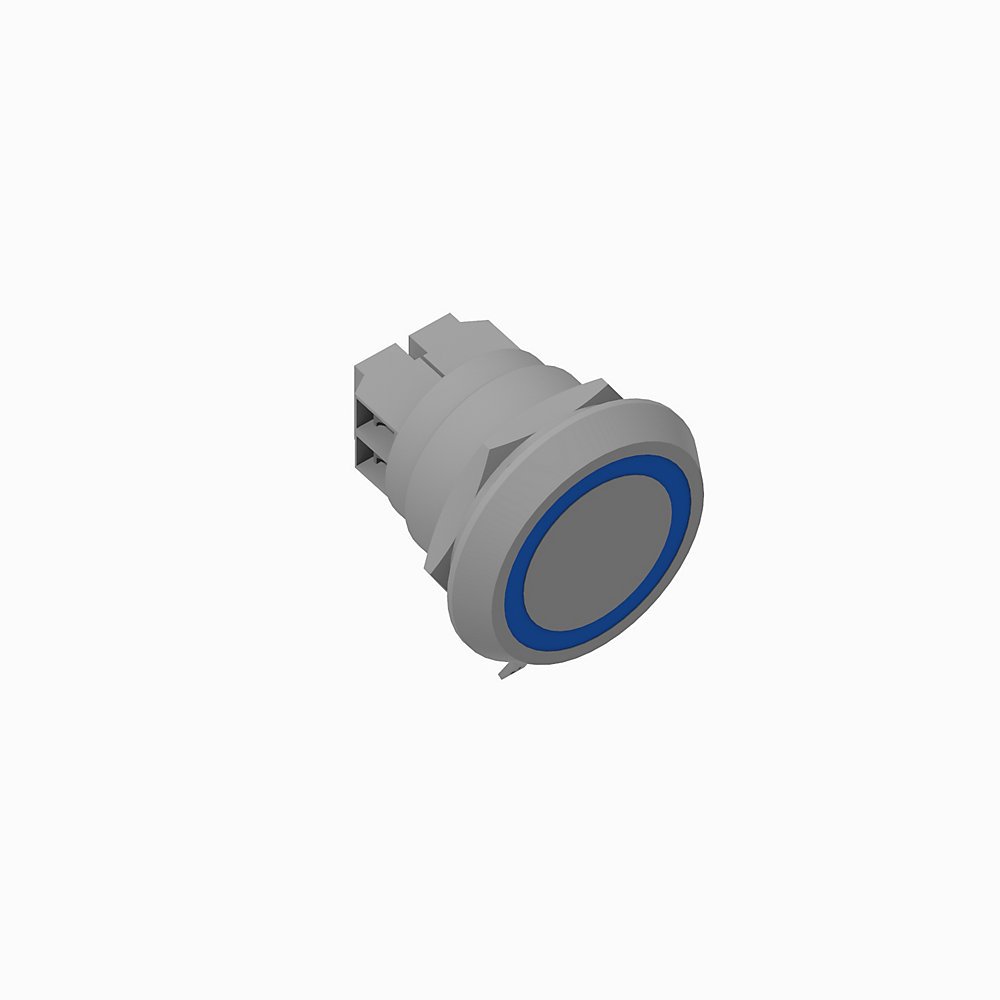 800K Piezo Operators, 22.5 mm Operator Size, Flush, Momentary Operator Type, Blue, 24V DC, 1 N.O. Contact Block, Custom symbol