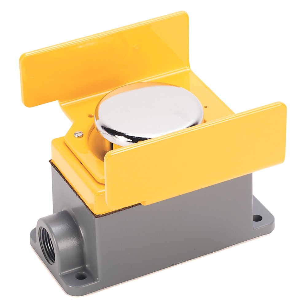 Palm Operated Push Buttons - Surface Mount, Articulated, Chrome, No Guard, Single Hub, Standard, 1 N.O. - 1 N.C.