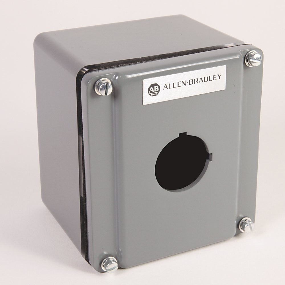 800R Pushbutton Station, Standard, 1 Push Button, Bulletin 800T Units, NEMA Type 4 and 13 Cast Aluminum Alloy Surface Mount, No Legend