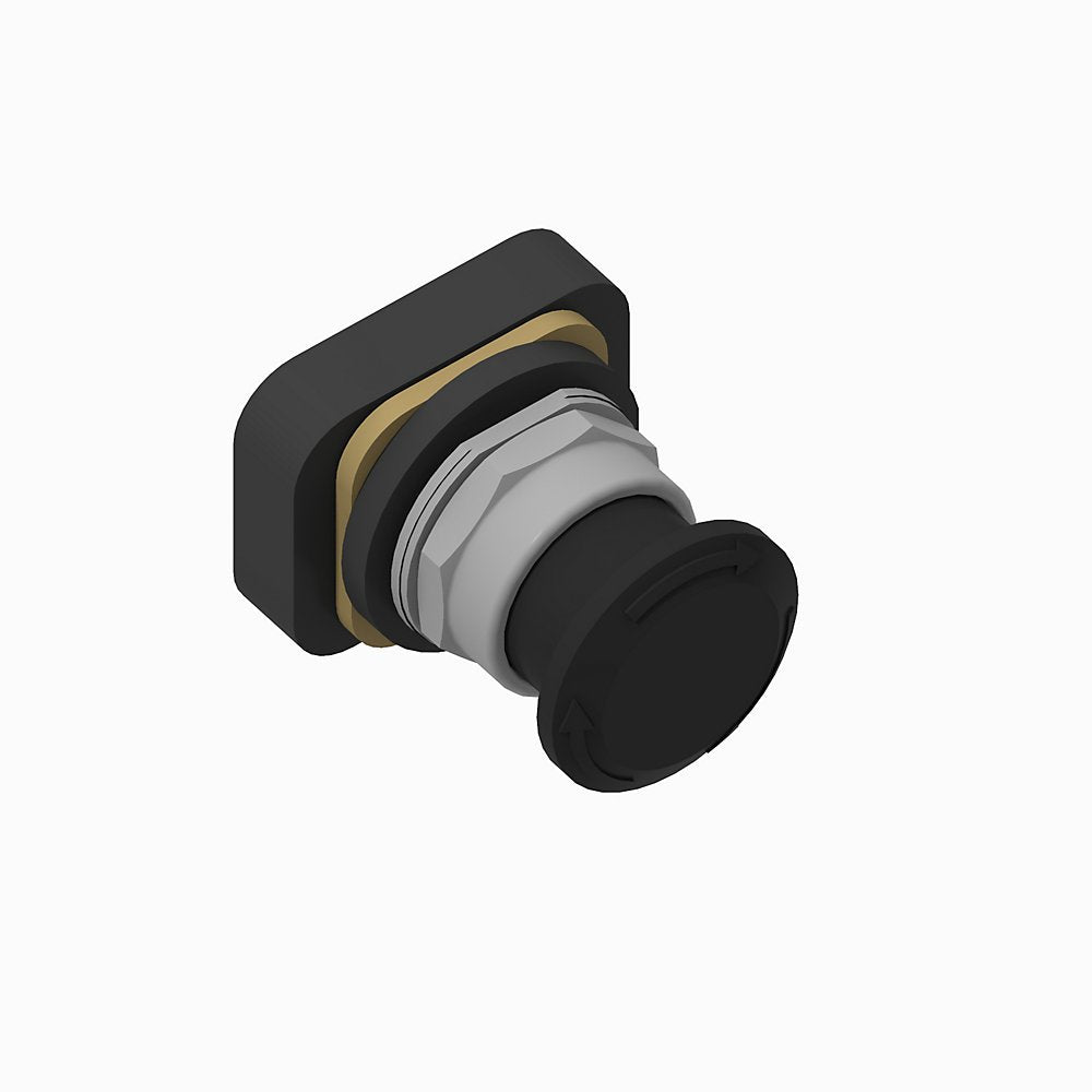 30.5mm Type 4/13 2 Pos. PB-Non-Illum., Mushroom Hd (Push-Pull/Twist), Black, No Contacts
