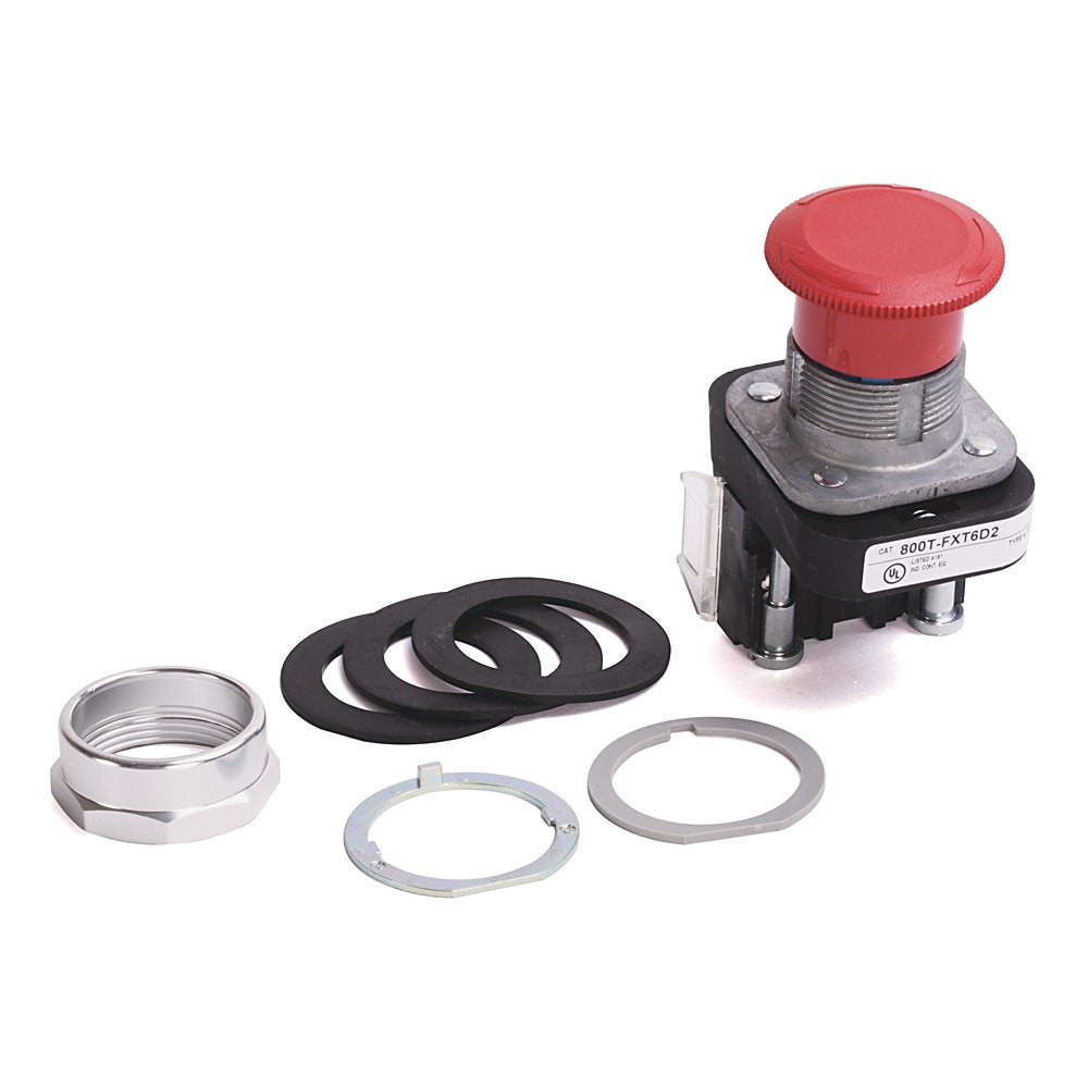30.5mm Type 4/13 2 Pos. PB-Non-Illum., Mushroom Hd (Push-Pull/Twist), Red, 1 NC