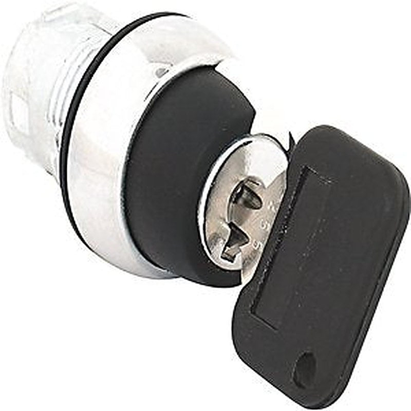 800F 2 Position Key Selector Switch - Metal, Spring Return from Right, Left Key Removal, Key Code 3825 (Standard), 2 N.O. Contact Block(s) Standard Pack (Qty. 1)