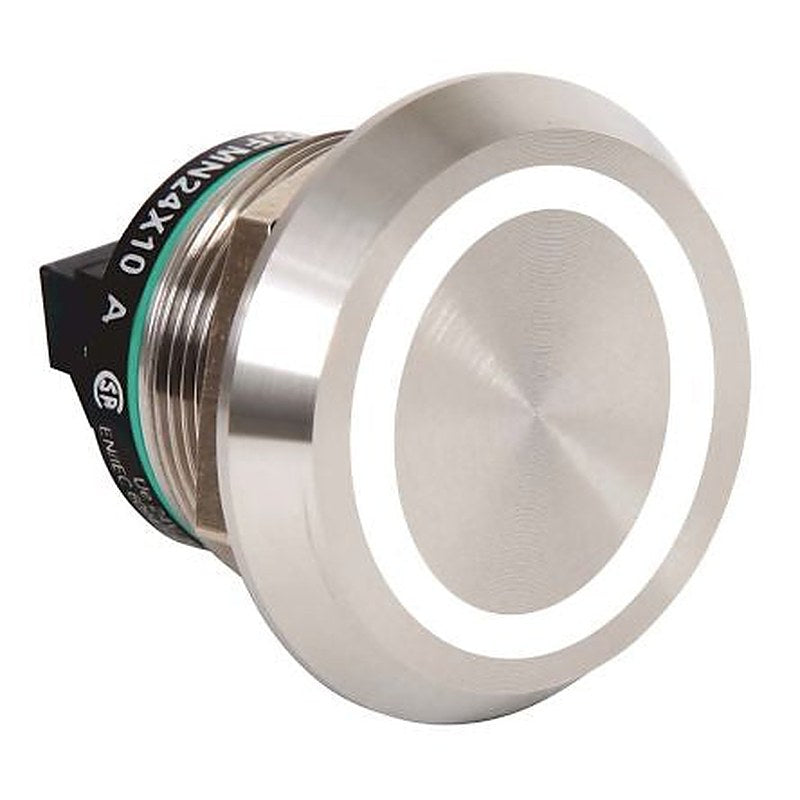 Allen Bradley 800K Series Illuminated Push Button Switch, Flush, Momentary, Panel, 22 mm Cutout, 1 NO, White LED, 24 V
