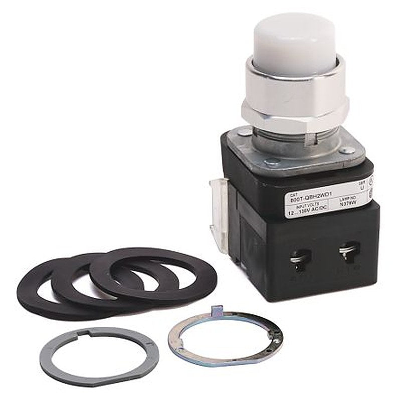 Allen Bradley 800T Series White Momentary Push Button Head, 30 mm Cutout, IP66, IP65