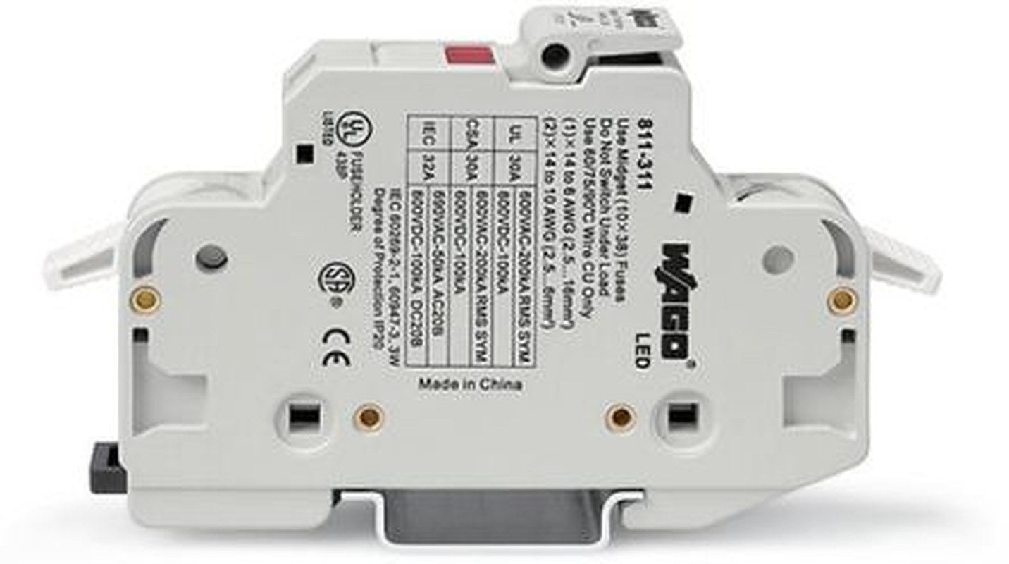 WAGO 32A Fuse Holder for 10 x 38 mm, 1P-Pole, 600V ac