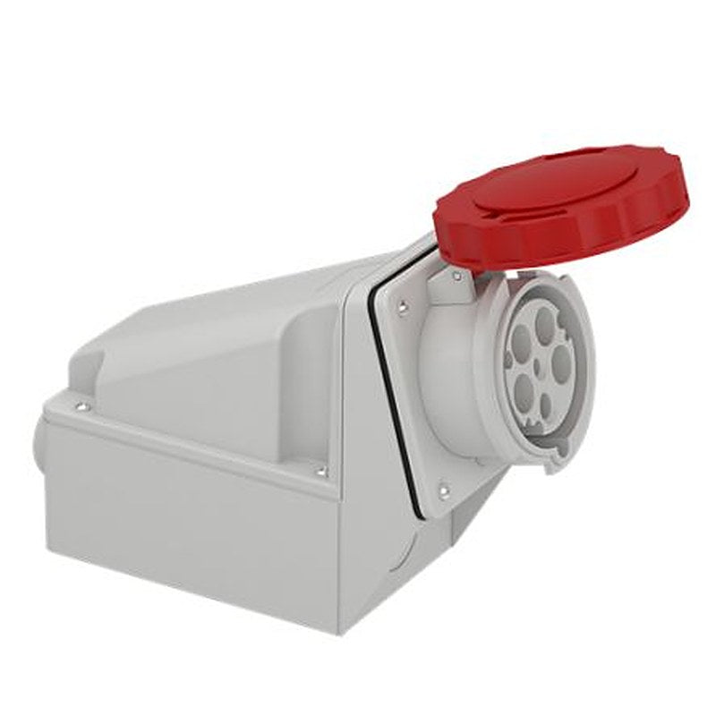 Schneider Electric, 81183 IP67 Red Wall Mount Mount 2P Straight Industrial Power Connector, 125A, 690V ac Phase Inverter