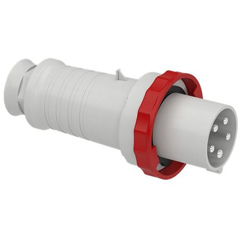Schneider Electric, 81383 IP67 Grey Wall Mount Mount 3P+N+PE Straight Industrial Power Connector, 63A, 415V Phase