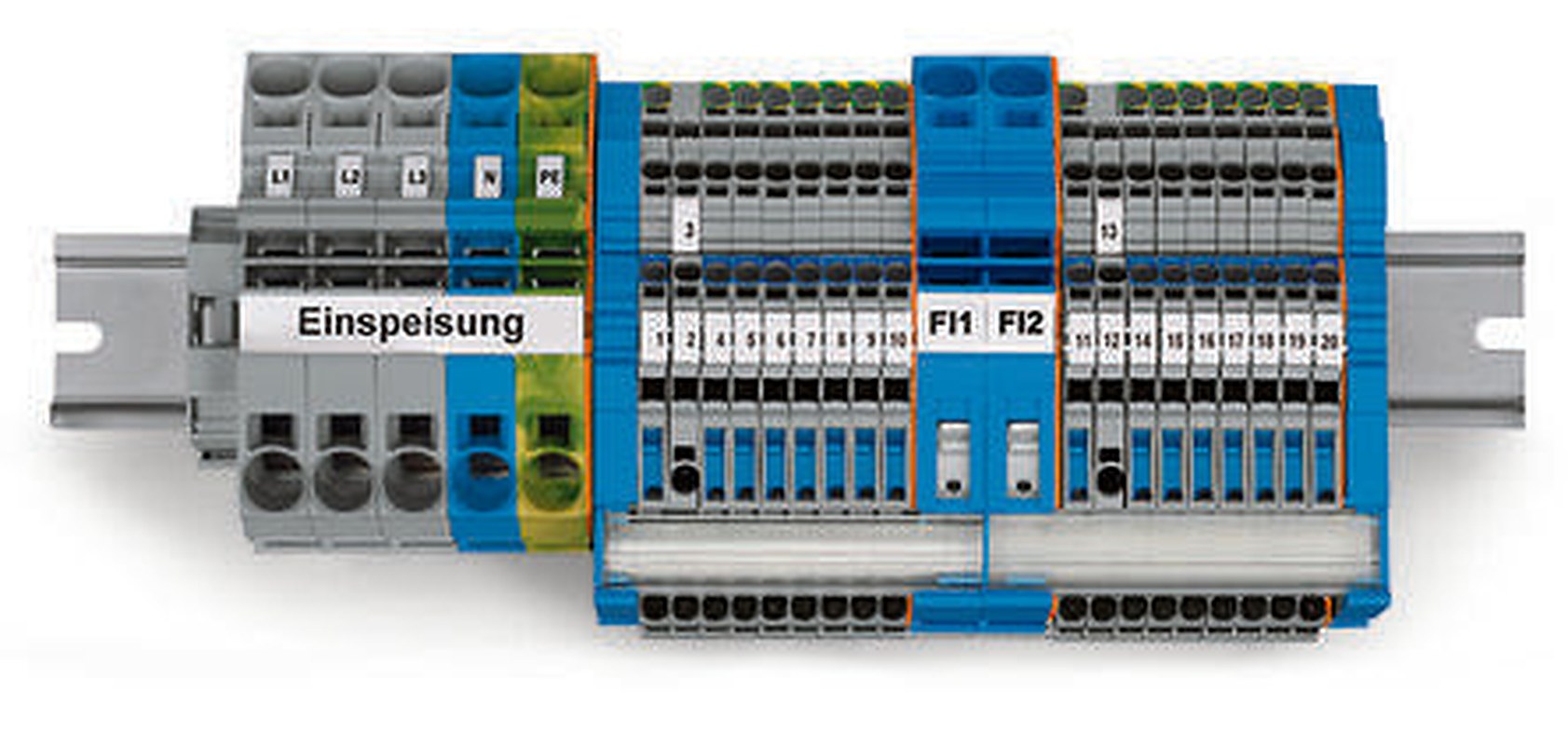 WAGO 821-122 TOPJOB S FI main distribution board set - 821 Series DIN Rail Terminal Block Grey, Solder