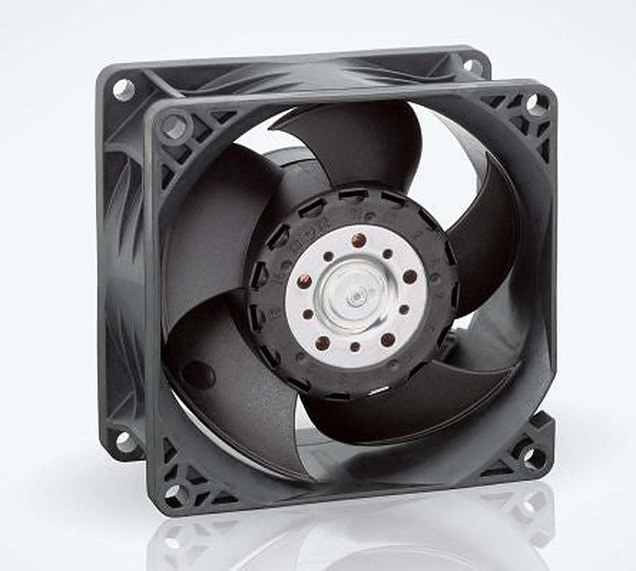 ebm-papst 8200 J Series Axial Fan, 24V dc, 132.6 m³/h, 10.8 W, 417 mA Max, IP20 80 mm 80mm 38 mm