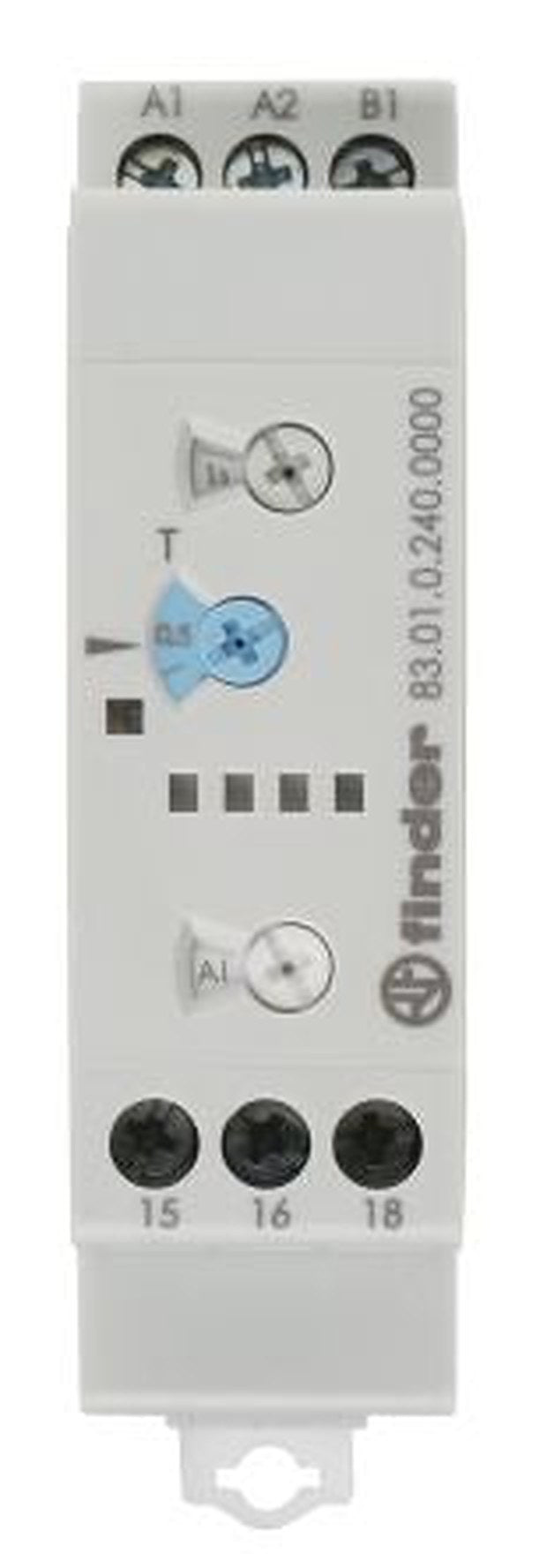 Finder 83 Series DIN Rail Timer Relay, 1-Contact, 24 V dc 24V ac, 240 V ac, Multifunction-Function, SPDT Switch