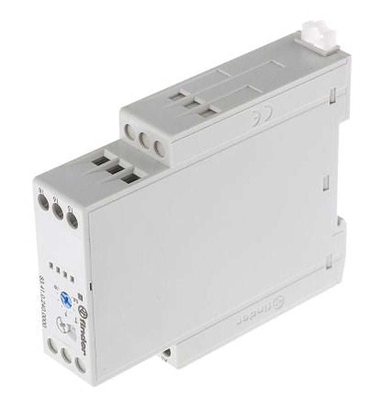 Finder 83 Series DIN Rail Timer Relay, 1-Contact, 24 V dc 24V ac, 240 V ac, 1-Function, SPDT Switch Configuration