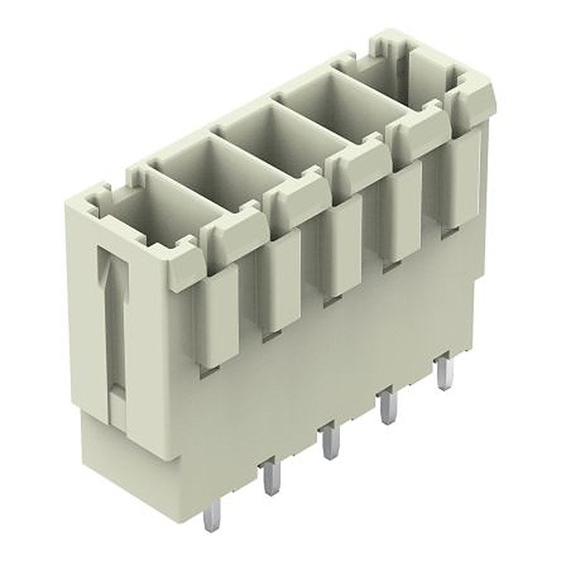 WAGO 831 Series Straight PCB PCB Header, 5 Contact(s), 7.62 mm Pitch, 1 Row, Shrouded