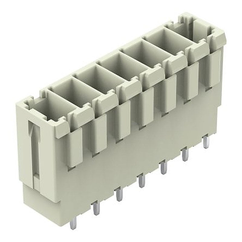 WAGO 831 Series Straight PCB PCB Header, 7 Contact(s), 7.62 mm Pitch, 1 Row, Shrouded