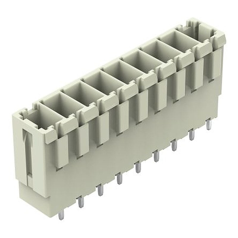 WAGO 831 Series Straight PCB PCB Header, 9 Contact(s), 7.62 mm Pitch, 1 Row, Shrouded