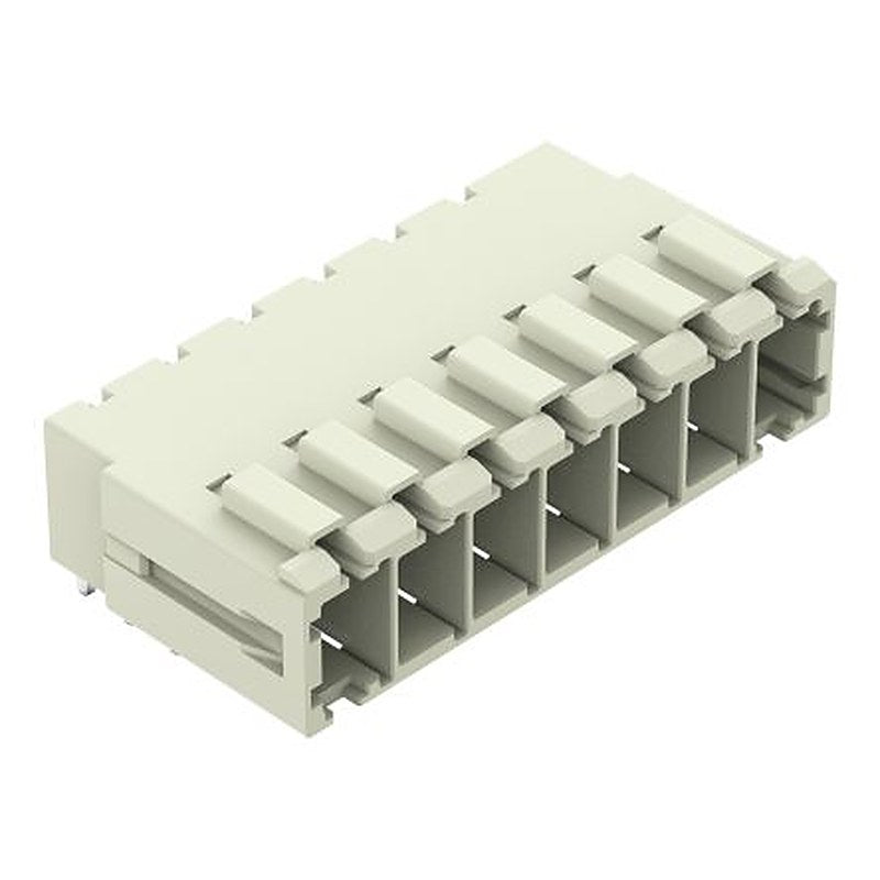 WAGO 831 Series Angled PCB PCB Header, 7 Contact(s), 7.62 mm Pitch, 1 Row, Shrouded