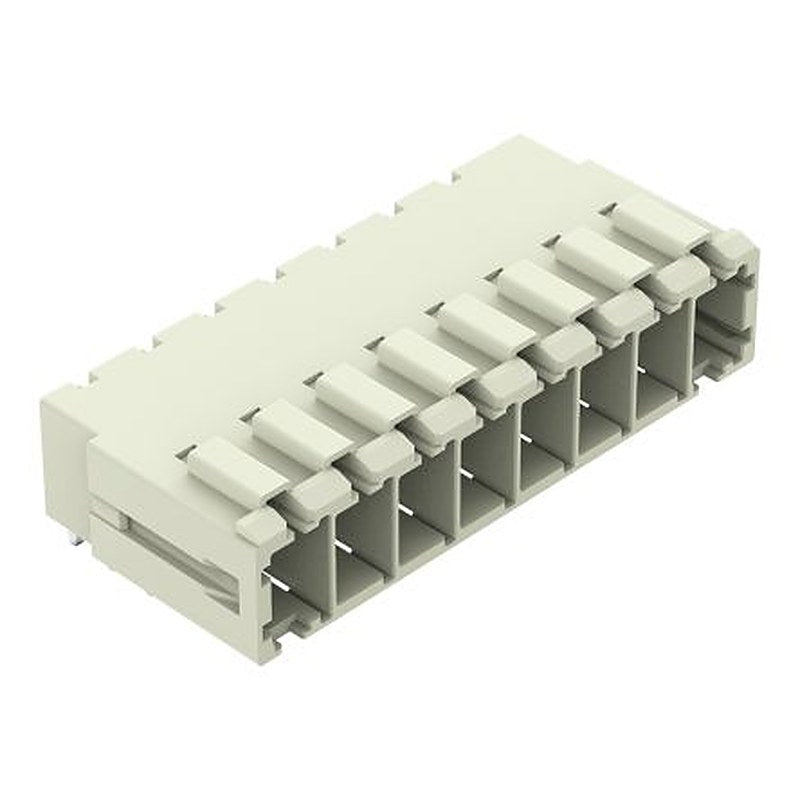 WAGO 831 Series Angled PCB PCB Header, 8 Contact(s), 7.62 mm Pitch, 1 Row, Shrouded