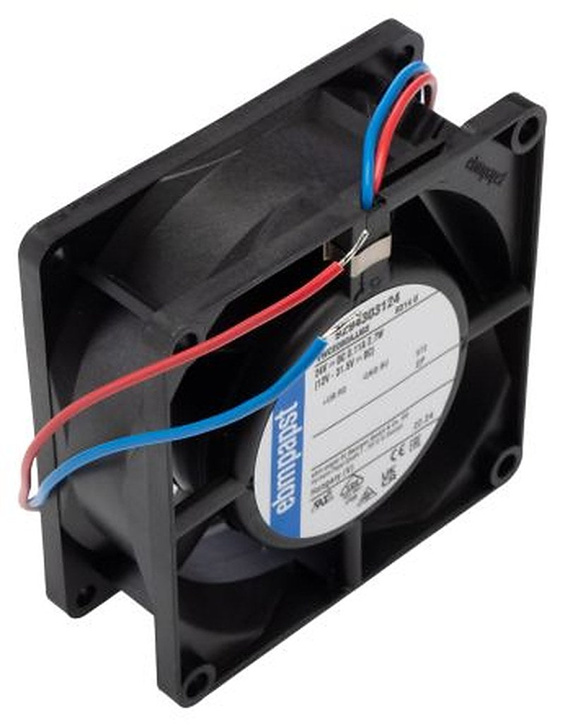 ebm-papst 8300 Series Axial Fan, 24V dc, 54 m³/h, 2.7 W, 113 mA Max, IP68 80 mm 80mm 32 mm