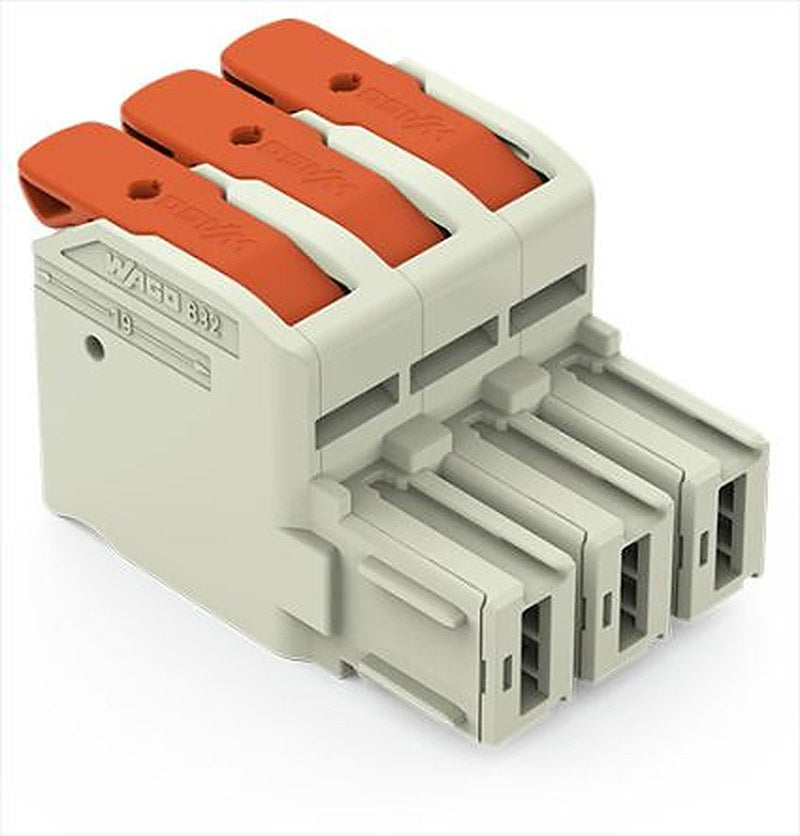 WAGO Pluggable Terminal Block, 3-Contact, 10.16 mm Pitch, 1 Row, 832-1103