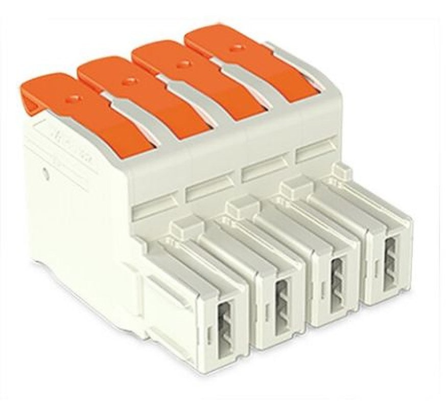 WAGO Pluggable Terminal Block, 4-Contact, 10.16 mm Pitch, 1 Row, 832-1104