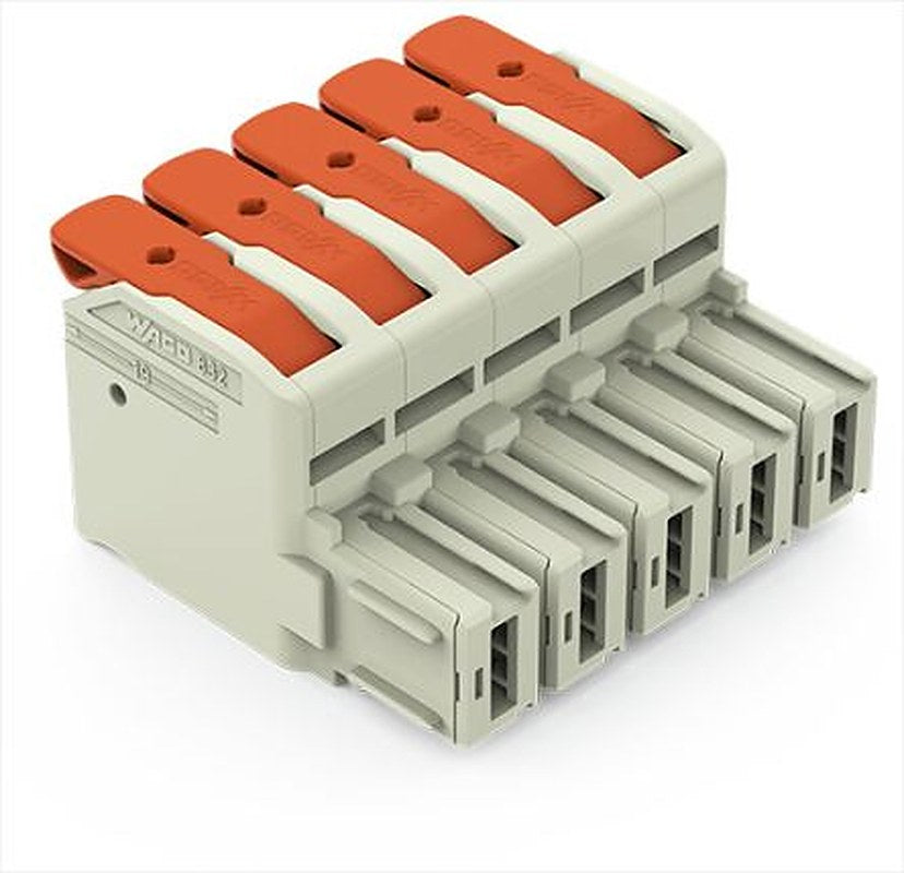WAGO Pluggable Terminal Block, 5-Contact, 10.16 mm Pitch, 1 Row, 832-1105
