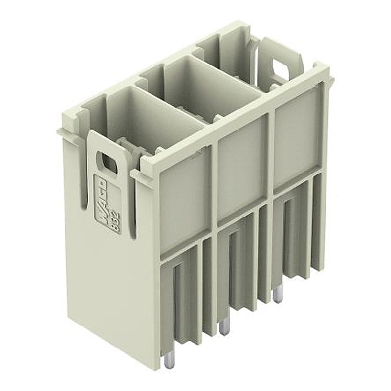 WAGO 832 Series Straight PCB PCB Header, 3 Contact(s), 10.16 mm Pitch, 1 Row, Shrouded