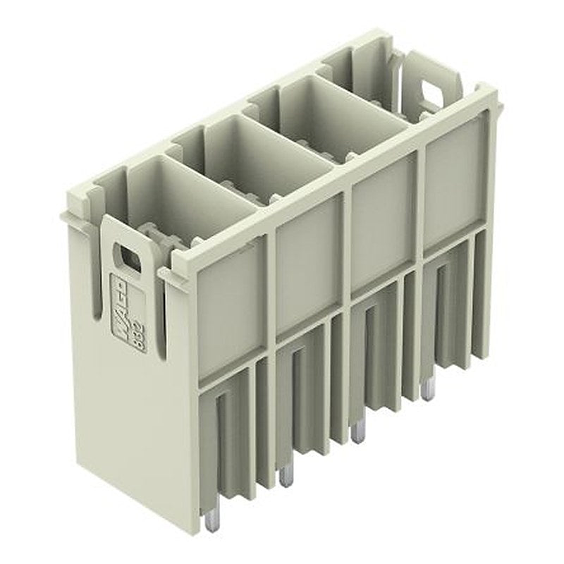 WAGO 832 Series Straight PCB PCB Header, 4 Contact(s), 10.16 mm Pitch, 1 Row, Shrouded