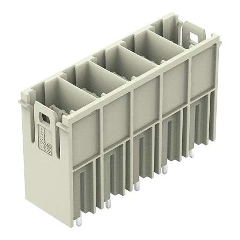 WAGO 832 Series Straight PCB PCB Header, 5 Contact(s), 10.16 mm Pitch, 1 Row, Shrouded