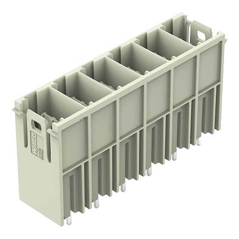 WAGO 832 Series Straight PCB PCB Header, 6 Contact(s), 10.16 mm Pitch, 1 Row, Shrouded