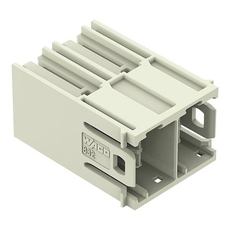 WAGO 832 Series Angled PCB PCB Header, 2 Contact(s), 10.16 mm Pitch, 1 Row, Shrouded