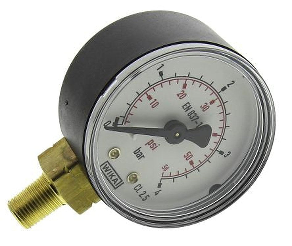 WIKA 1/8 in R Type R Pressure Gauge, 50 mm, 4 bar