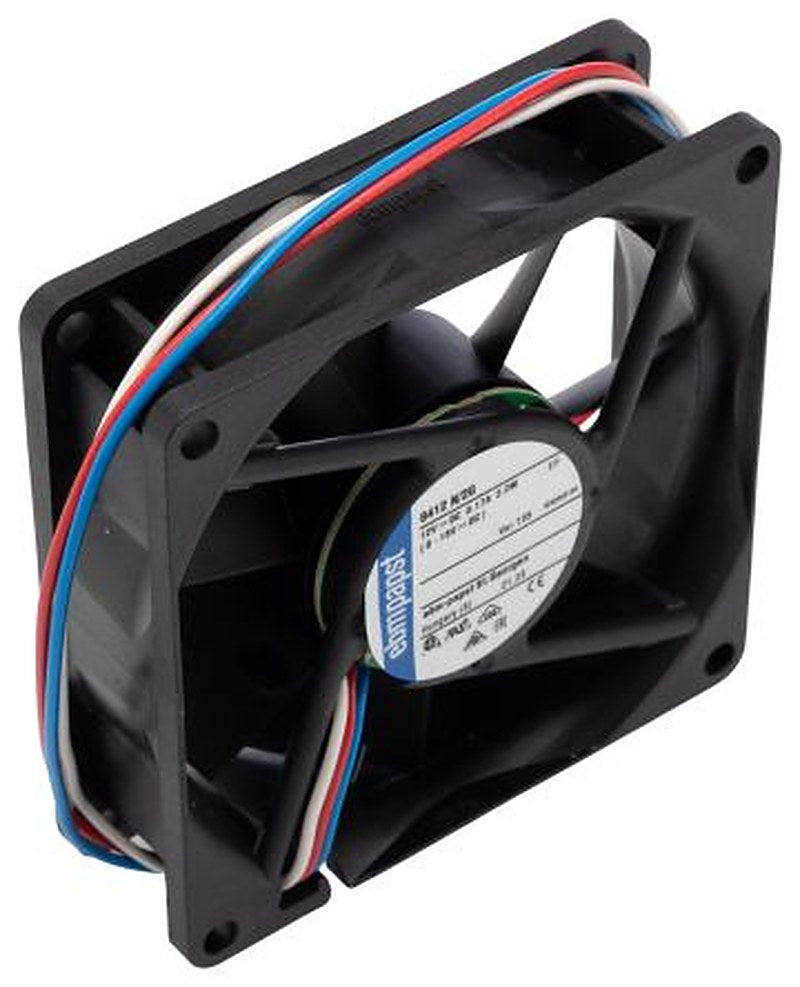 ebm-papst 8400 N Series Axial Fan, 12V dc, 69 m³/h, 2 W, IP68 80 mm 80mm 25 mm