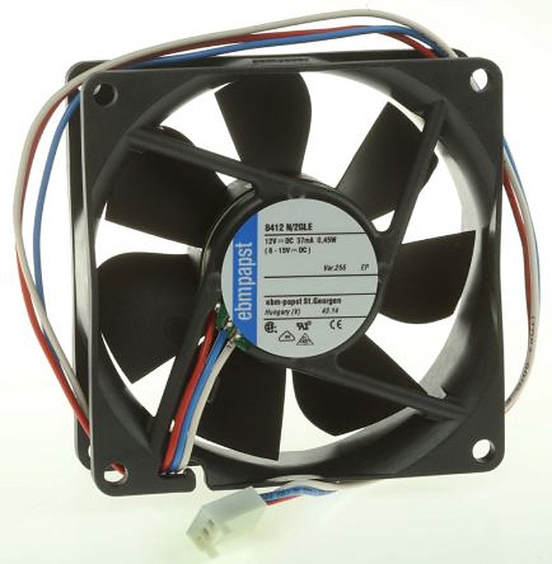 ebm-papst 8400 N Series Axial Fan, 12V dc, 33 m³/h, 500 mW, 41 mA Max 80 mm 80mm 25 mm