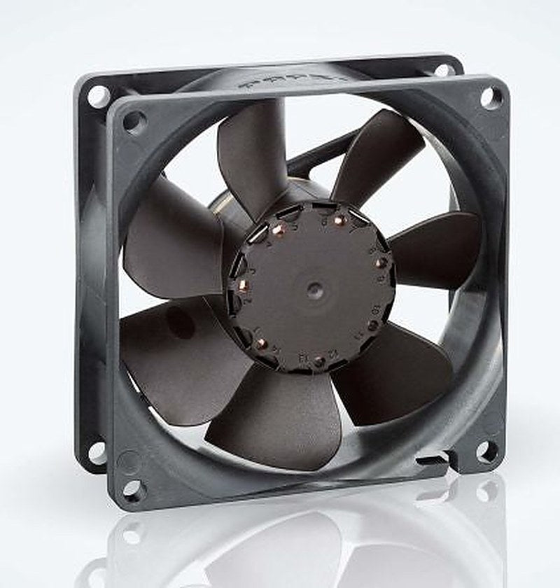 ebm-papst 8400 N Series Axial Fan, 12V dc, 78 m³/h, 3 W, 280 mA Max, IP20 80 mm 80mm 25 mm