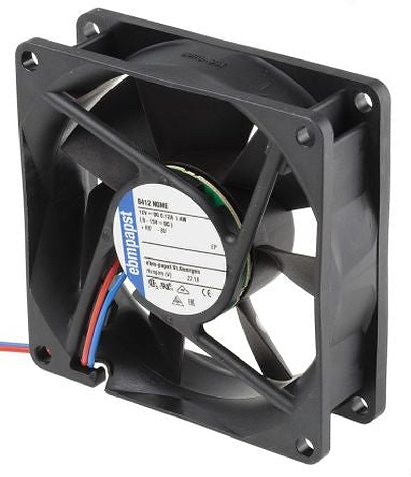 ebm-papst 8400 N Series Axial Fan, 12V dc, 58 m³/h, 1.4 W, IP54, IP68 80 mm 25mm 80 mm