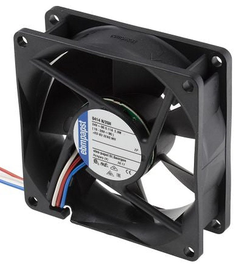 ebm-papst 8400 N Series Axial Fan, 24V dc, 79 m³/h, 2.8 W, IP20 80 mm 80mm 25 mm