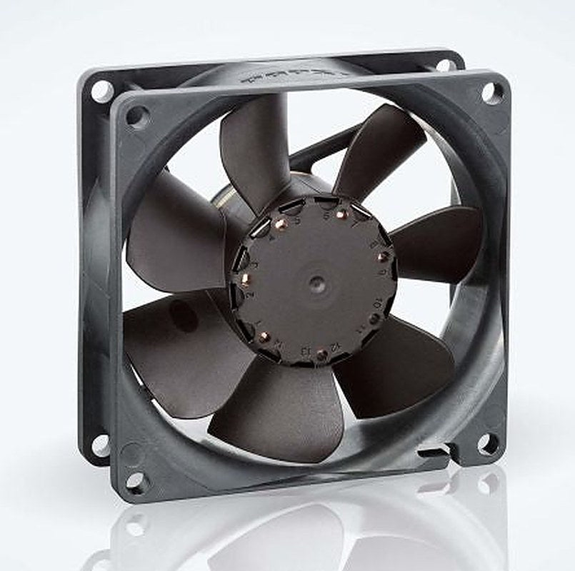 ebm-papst 8400 N Series Axial Fan, 24V dc, 79 m³/h, 2.6 W, 136 mA Max, IP20 80 mm 80mm 25 mm